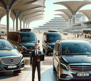Havalimanlarında lüks Mercedes minibüsler ve araç filosu; paylaşımlı ve özel transfer hizmetleri.